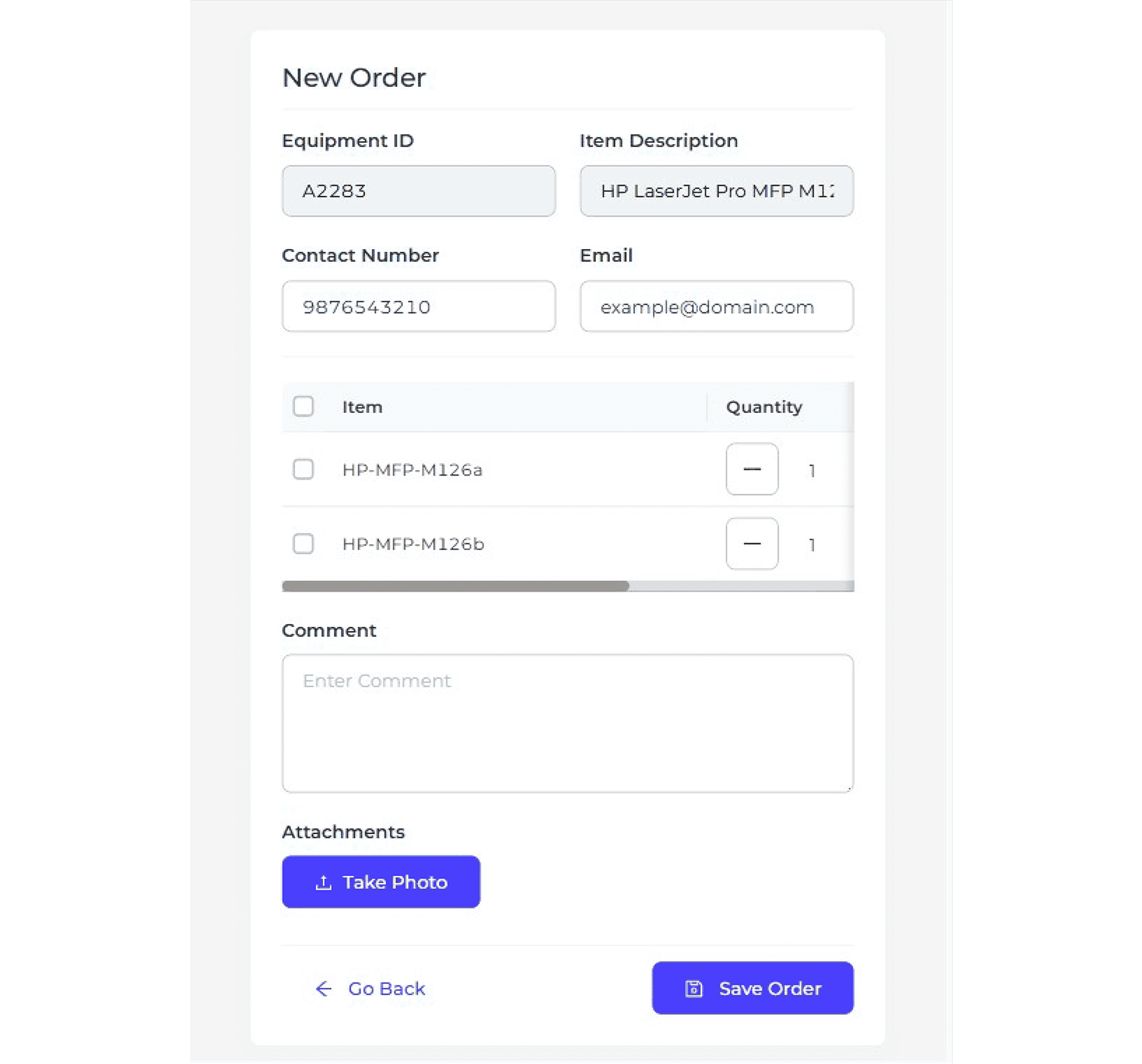 Expense and trip management interface